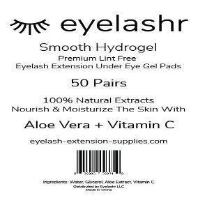 (50 Pairs) Under Eye Gel Pads for Eyelash Extensions - Premium Smooth Lint Free Patches with Vitamin C and Aloe Vera - Hydrogel Eye Patch - Lash Extension Supplies - Moisturizing Eyepads