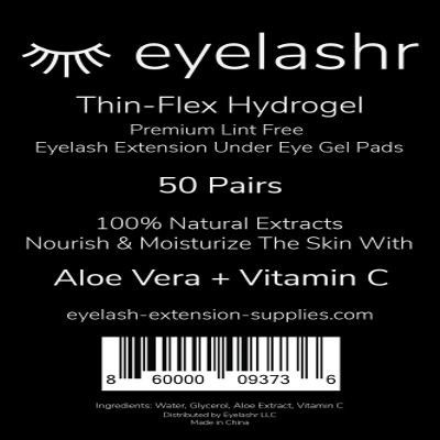 (50 Pairs) New Thin-Flex Under Eye Gel Pads for Eyelash Extensions - Premium Lint Free Patches with Vitamin C and Aloe Vera - Hydrogel Eye Patch - Lash Extension Supplies - Moisturizing Eyepads
