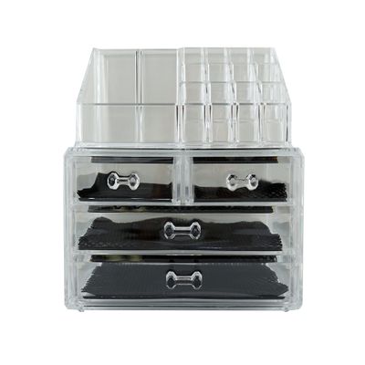 6goodeals mstechcorp, Acrylic Cosmetic Make Up Organizer & Jewelry Storage 2 Pieces Display Set (Drawer D)