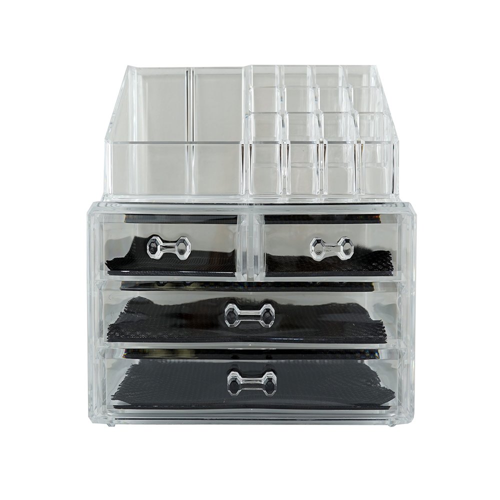 6goodeals mstechcorp, Acrylic Cosmetic Make Up Organizer & Jewelry Storage 2 Pieces Display Set (Drawer D)