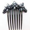 Thai Hair Comb - French Twist Side Comb - 3.5 x 4 Inch - Black - Wood or Bamboo - Manual - 1 Count - Unisex - For wedding guests, formal event attendees - Female view 1