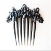 Thai Hair Comb - French Twist Side Comb - 3.5 x 4 Inch - Black - Wood or Bamboo - Manual - 1 Count - Unisex - For wedding guests, formal event attendees - Female view 4