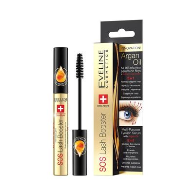 EVELINE COSMETICS Lash Booster with Argan Oil - Eyelash Serum - Doubles Volume, Extends & Strengthens - Multi Colored