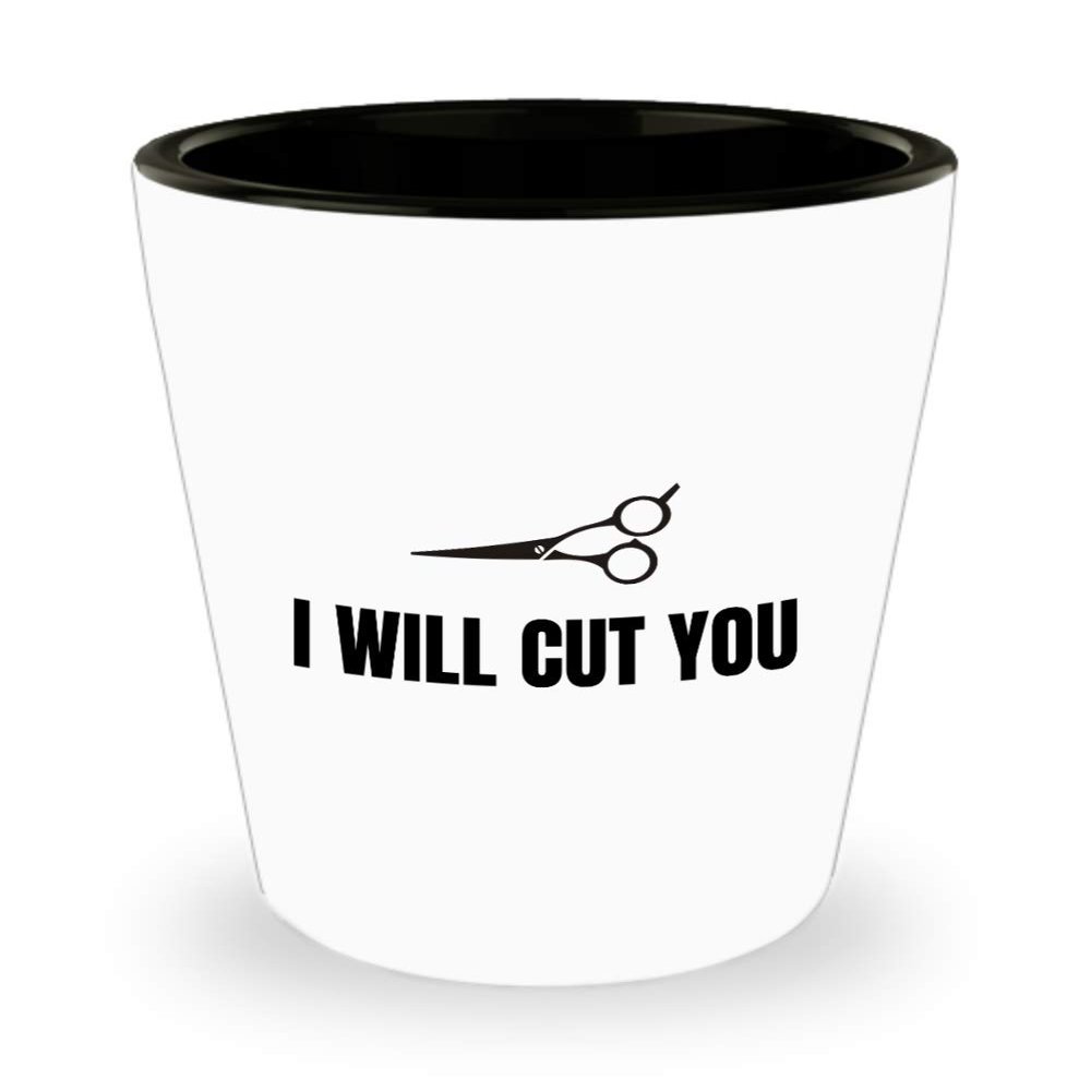 Barber Gift Idea - Old School Shave - Straight Razor Shot Glass - Shaving Gift - I Will Cut You