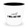 Barber Gift Idea - Old School Shave - Straight Razor Shot Glass - Shaving Gift - I Will Cut You view 1