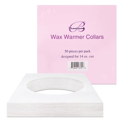 Beauticom (50 Pieces) Square Shaped Wax Warmer Universal Protective Collars Ring for 14oz Wax Can