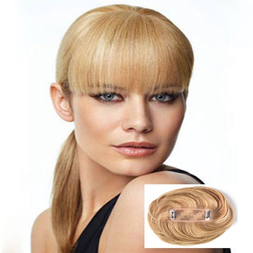 Raquel Welch 100% Human Hair Face Framing 7" Bangs by Hairuwear, R9HH Light Golden Blonde
