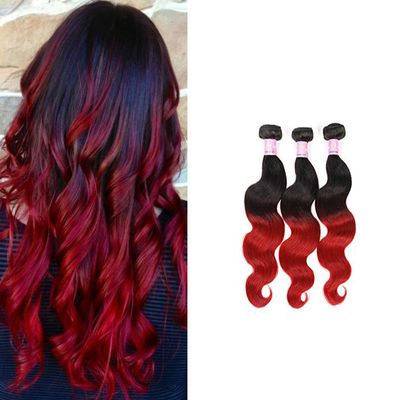 Arling Real Human Hair Extensions Body Wave 3 Bundles Natural Black Red 20"20"20"