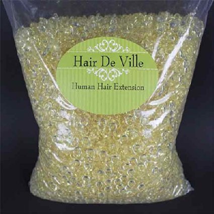 1000 PCS Fusion Hair Extension Keratin Glue Tips Rebond Granules Beads -by Hair De Ville + 3 Pcs Silicone Finger Protectors