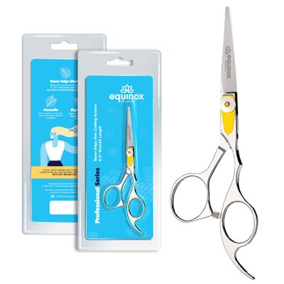 Equinox Professional Razor Edge Series Barber Hair Cutting Scissors - Japanese Stainless Steel Salon Scissors - 6.5 Overall Length - Fine Adjustment Tension Screw - Premium Shears for Hair Cutting