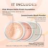 3pc FULL SIZE KIT (PINK BISQUE) Mineral Makeup Foundation Set Sheer Powder Bare Face Matte Cover view 2