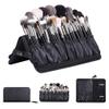 Rownyeon Professional Makeup Brushes Organizer Bag Makeup Artist Cosmetic Case Leather Handbag Black Travel Portable(Only Bag) view 1