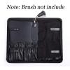 Rownyeon Professional Makeup Brushes Organizer Bag Makeup Artist Cosmetic Case Leather Handbag Black Travel Portable(Only Bag) view 2