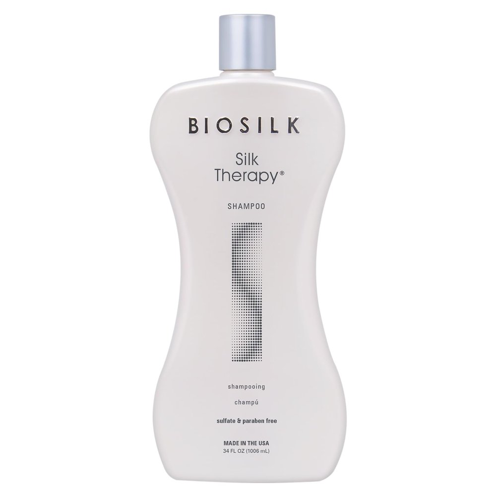 BioSilk Silk Therapy Shampoo, Gentle Hair Cleanser Delivers Healthy & Shiny Hair, Great For All Hair Types, Sulfate, Paraben, & Cruelty-Free, 34 Oz