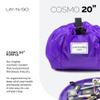 Lay-n-Go Cosmo Layflat Drawstring Cosmetic & Makeup Bag Organizer w/Zipper Pocket, Brush Loops & More, Cinch to Close, Lay Flat to Use, Durable, Machine Wash, Travel Toiletry Bag (20", Purple) view 2
