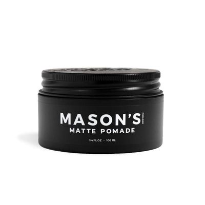 Masons Matte Pomade  Hair Wax for Men with Medium to Strong Hold & Natural Finish - Aloe & Biotin-Infused Hair Pomade for Textured, Sleek Styles - Barbershop-Quality Styling Cream - 3.4 oz