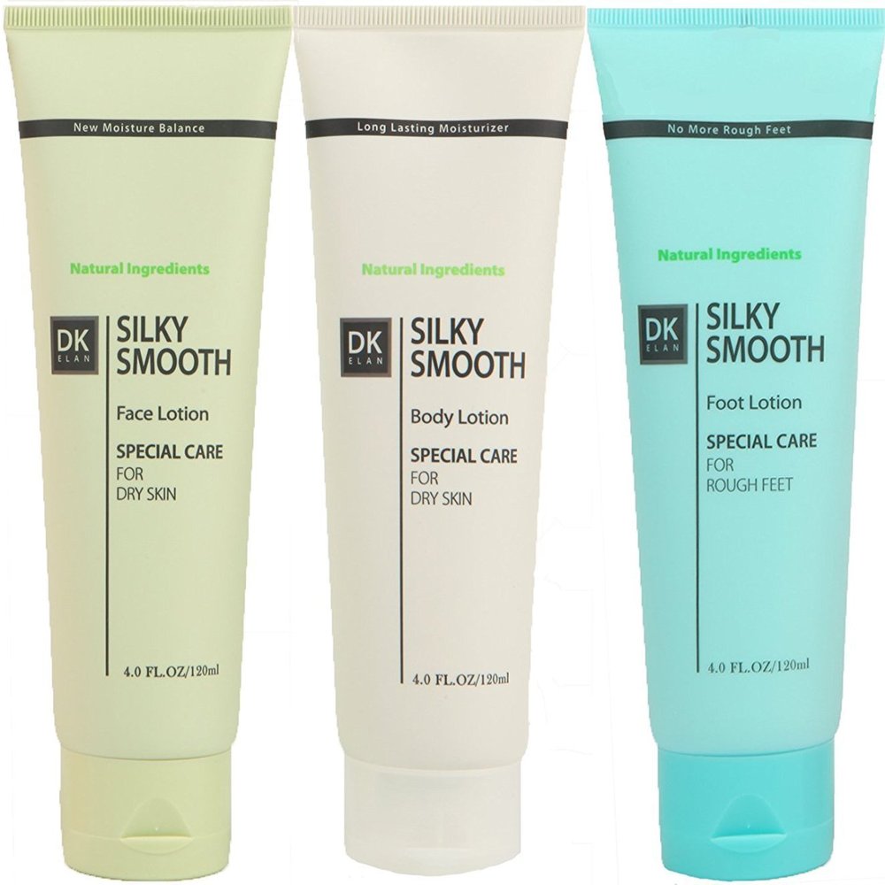 DK ELAN Silky Smooth Special Set (Face-Body-Foot) for Dry, Rough, Itchy, Scaly, Cracked Skin