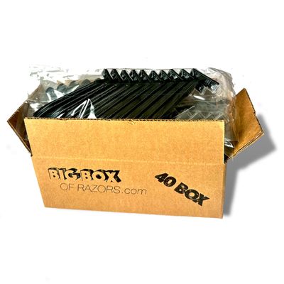 40 Box of Bullet Blades Black Razor Blades Disposable Stainless Steel Hospitality Quality Shavers High End Twin Blade Razors for Men and Women