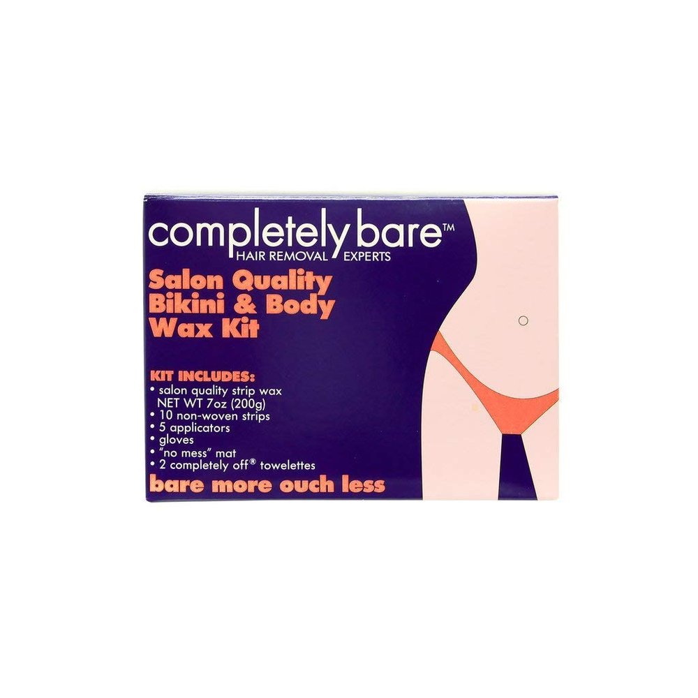 Completely Bare bare more ouch LESS Bikini & Body Waxing Kit to Remove Deepest and Coarest of Hairs - For Hairless & Smoother Skin + Less Redness & Irritation, 7 oz