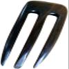 (1) Ebony Wood Three Prong Curved 4.5 Inch Hair Stick Pick Pic Pin Fork view 1