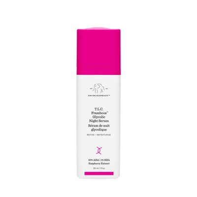 Drunk Elephant T.L.C. Framboos Glycolic Serum - 30 ml/1 fl oz - Exfoliating AHA Serum - Clean Clinical Skincare - Cruelty-Free - Dermatologist-Tested - Free of Essential Oils, Silicones, and Fragrance