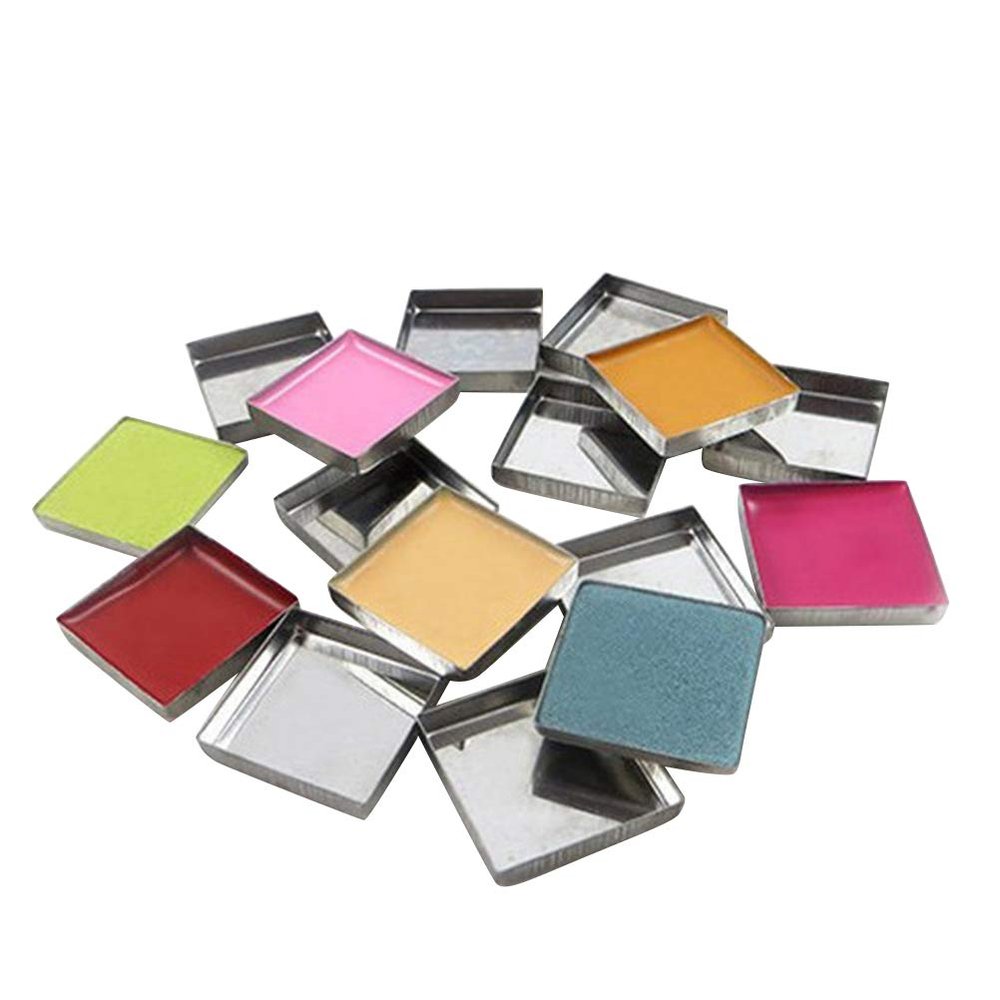 56pcs Empty Square Metal Pans for Magnetic Eyeshadow Makeup Palette Pressed Powder(26mm)