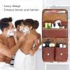 VACNASE Hanging Toiletry Bag for Men Leather Bathroom and Shower Organizer Travel Makeup Accessories kit Great Gift view 2