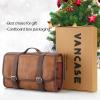 VACNASE Hanging Toiletry Bag for Men Leather Bathroom and Shower Organizer Travel Makeup Accessories kit Great Gift view 3
