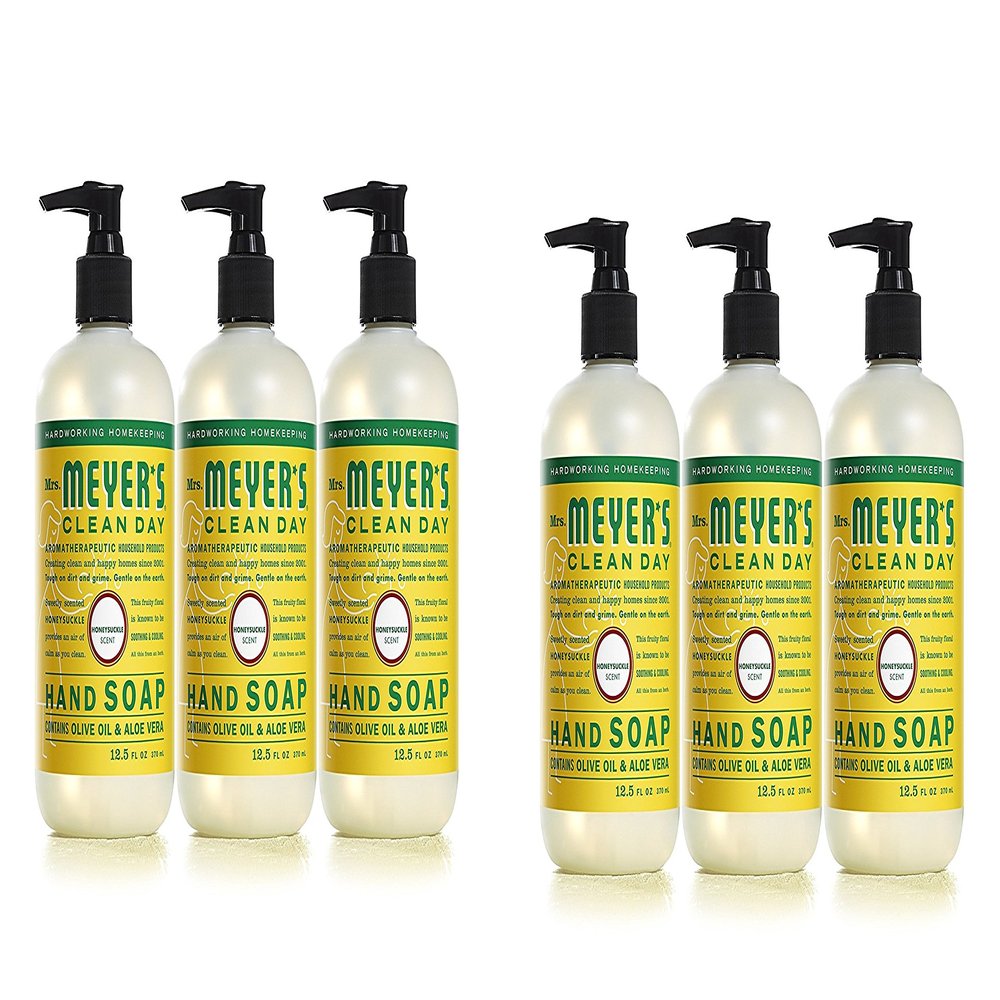 Mrs. Meyers Clean Day Hand Soap, Honeysuckle, 12.5 fl oz each, 6 Pack