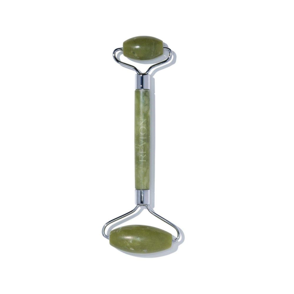 Revlon Jade Stone Face Roller, Dual-Sided Face Massager to Cool and De-Puff, Jade, 1 Count