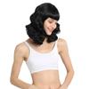 DIFEI Rockabilly Vintage Wig Audrey Hepbum Short Bang Wig Long Finger Wavy Wigs for Women (Black) view 4