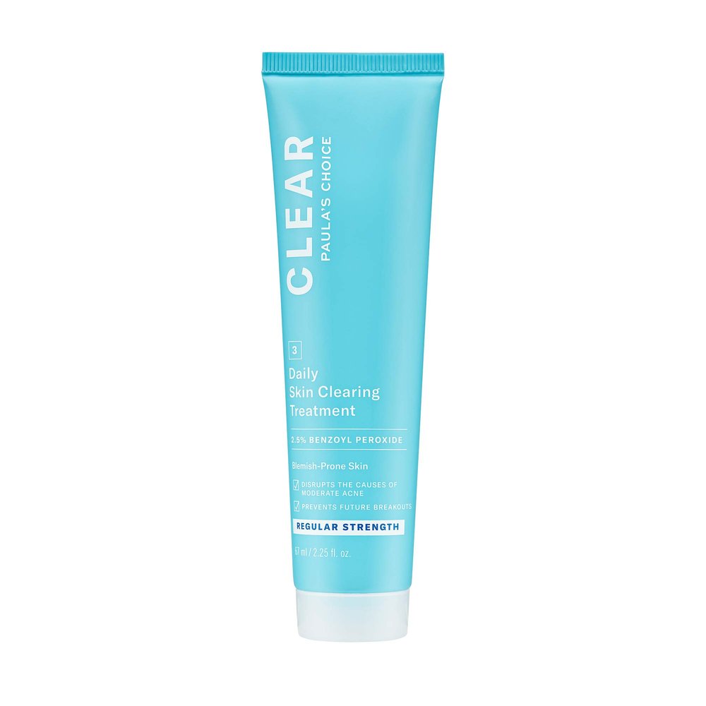Paula's Choice CLEAR Daily Skin Clearing Cream, All Over Face Acne Treatment with Benzoyl Peroxide, Treats and Prevents Mild to Severe Acne & Breakouts, Fragrance-Free, 2.25 fl oz