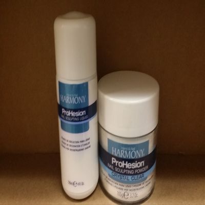 Harmony Prohesion Nail Sculpting Liquid 4 oz & Powder - CRYSTAL CLEAR 3.7 oz DUO