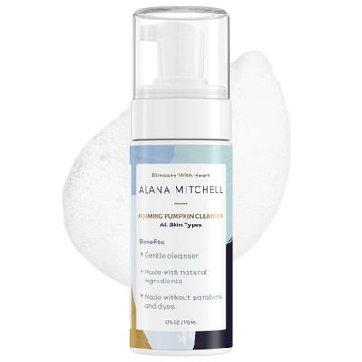 Alana Mitchell Pumpkin Acne Face Wash  Foaming Facial Cleanser for Smooth & Bright Skin  Gentle Face Cleanser to Clear Breakouts & Blemishes  Organic Face Wash for All Skin Types (6 oz)
