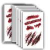 10pcs Fake Bloody Wound Stitch Scar Scab Waterproof Temporary Tattoo Sticker Halloween Masquerade Prank Makeup Props (10pcs S165) view 1