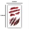 10pcs Fake Bloody Wound Stitch Scar Scab Waterproof Temporary Tattoo Sticker Halloween Masquerade Prank Makeup Props (10pcs S165) view 3