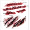 10pcs Fake Bloody Wound Stitch Scar Scab Waterproof Temporary Tattoo Sticker Halloween Masquerade Prank Makeup Props (10pcs S165) view 4