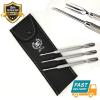 4 pcs Trimmer Cutter Remover for Manicure Stainless Steel Nail Art Cuticle Spoon Pusher Tool Pusher with Storage Case Professional Grade Clipper Pedicure (Cuticle Pusher) view 1