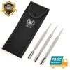 4 pcs Trimmer Cutter Remover for Manicure Stainless Steel Nail Art Cuticle Spoon Pusher Tool Pusher with Storage Case Professional Grade Clipper Pedicure (Cuticle Pusher) view 2