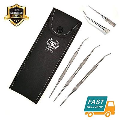 4 pcs Trimmer Cutter Remover for Manicure Stainless Steel Nail Art Cuticle Spoon Pusher Tool Pusher with Storage Case Professional Grade Clipper Pedicure (Nail File)