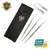 4 pcs Trimmer Cutter Remover for Manicure Stainless Steel Nail Art Cuticle Spoon Pusher Tool Pusher with Storage Case Professional Grade Clipper Pedicure (Nail File) view 1