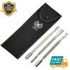 4 pcs Trimmer Cutter Remover for Manicure Stainless Steel Nail Art Cuticle Spoon Pusher Tool Pusher with Storage Case Professional Grade Clipper Pedicure (Two Sided Spoon) view 2