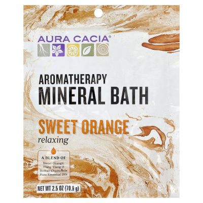 Aura Cacia Aromatherapy Mineral Bath, Relaxing, Sweet Orange, 2.5 oz (70.9 g)