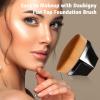 Foundation Makeup Brush Flat Top Kabuki Hexagon Face Blush Liquid Powder Foundation Brush for Blending Liquid, Cream or Flawless Powder Cosmetics with Bonus Protective Case (Black) view 2