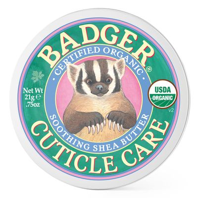 Badger Organic Cuticle Care Balm - Natural Nail Care Cream with Shea Butter, Vitamin-Rich Seabuckthorn Extract Helps Strengthen, Soothe & Restore Dry & Splitting Cuticles Light Citrus Scent - .75oz