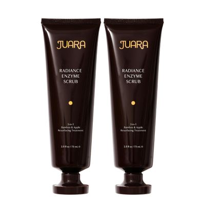 JUARA Radiance Enzyme Scrub - Face Exfoliator with Apple Enzymes & Bamboo Beads - Face Wash Minimizes Pores - Gentle Exfoliating Scrub for All Skin Types - 3-in-1 Cleanser 2.5 oz (2 Pack)
