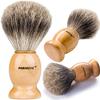 Perfecto 100% Original Pure Badger Shaving Brush, Engineered for The Best Fathers Day Gift. All Methods, Safety Razor, Double Edge Razor, Straight Razor, Shaving Razor, Gift for Dad Badger Brush. view 1
