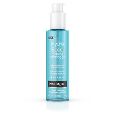 Neutrogena Hydro Boost Lightweight Hydrating Facial Cleansing Gel, Gentle Face Wash & Makeup Remover with Hyaluronic Acid, Hypoallergenic & Non Comedogenic, 6 oz