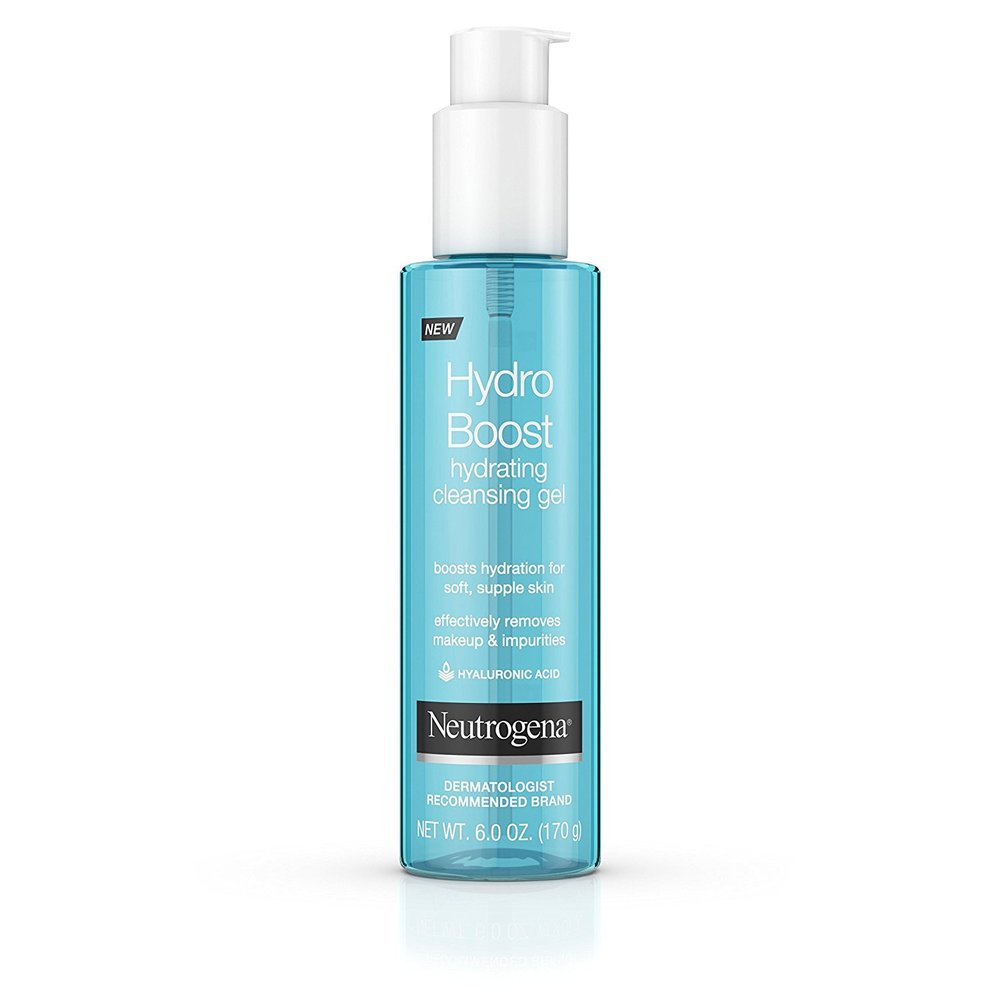 Neutrogena Hydro Boost Lightweight Hydrating Facial Cleansing Gel, Gentle Face Wash & Makeup Remover with Hyaluronic Acid, Hypoallergenic & Non Comedogenic, 6 oz