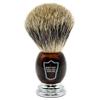 Parker 3-Band Pure Badger Shaving Brush with Faux Horn & Chrome Handle + Stand | 22mm Soft Knot for Dense Lather | Handcrafted Wet Shaving Brush for Cream or Soap | Long Loft view 2